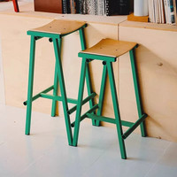 Chaise de bar haute en fer forgé, couleur moderne, design minimaliste, pour îlot de cuisine, chaise de table d'îlot en bois massif