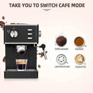 Modern 2-in-1 20Bar Touch Screen Semi-<b>Automatic</b> Espresso <b>Coffee</b> Maker Brew System for Household Use 15-Cup Capacity Temperature - Product Image 6