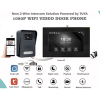 Interphone vidéo IP 2 fils avec connexion Wi-Fi, sonnette intelligente Tuya, installation DIY, économie de coût, détection de mouvement, capture d'image et enregistrement