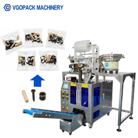 Machine d'emballage automatique à 3 alimentateurs vibrants pour le comptage et l'emballage d'accessoires de meubles, vis, goujons et connecteurs