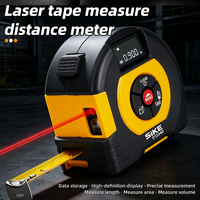 Mètre à ruban laser portable avec écran LCD, outil de mesure 2-en-1, ruban en acier de 5 m + laser de 40/60/100 m, rechargeable, résistant aux chocs