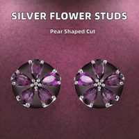 Anting-anting stud buah moissanite perak KARATS 925 berlapis rhodium, menawan, trendi, hadiah untuk wanita, untuk pertunangan, pernikahan, pesta, atau ulang tahun.