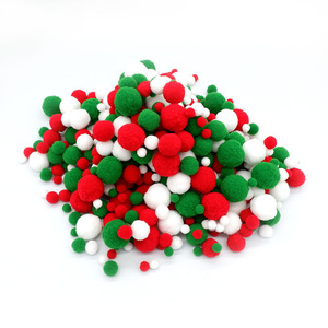 Lot de 2000 boules en feutre de <span class=keywords><strong>laine</strong></span> et coton, colorées vert et rouge, très élastiques, pour fêtes de Noël - Product Image 1