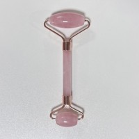 Herramientas de masaje facial de cuarzo rosa de alta calidad 100% rodillo de piedra Natural masajeador rodillo de Jade