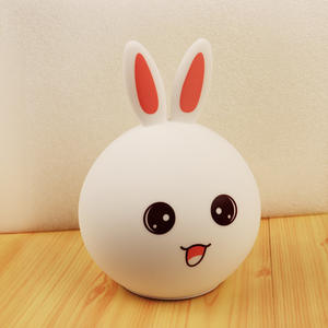 RGB <b>Rabbit</b> Tap Silicone <b>Table</b> Night light Bedside <b>Lamp</b> with usb rechargeable for Kids Bedroom Sleep Mode - Product Image 6