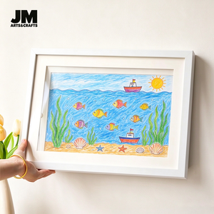 Cornice Magnetica in MDF per Opere d'Arte dei Bambini, Espositore per Arte Infantile A4 Personalizzabile, Nero e Bianco, Regalo per Casa - Product Image 5