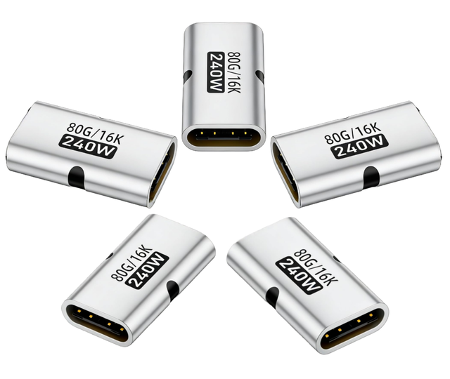 USB C Coupler Female-Female Adapter 80Gbps Data Transfer 240W Fast Charging Thunder-bolt 4/3 16K/8K Video