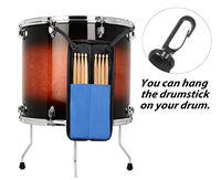 Sac pour baguettes de batterie, petite trousse de rangement portable pour baguettes avec crochets métalliques pour batteur