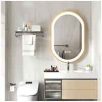 Miroir LED intelligent CBMmart 2025 en bois, meuble-lavabo de salle de bain mural, design moderne pour appartement, villa, hôtel et maison