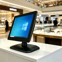 Système de point de vente au détail Windows 10,1 pouces avec écran tactile, moniteur LED LCD, affichage numérique, résolution 1920x1080, écran client sur pied
