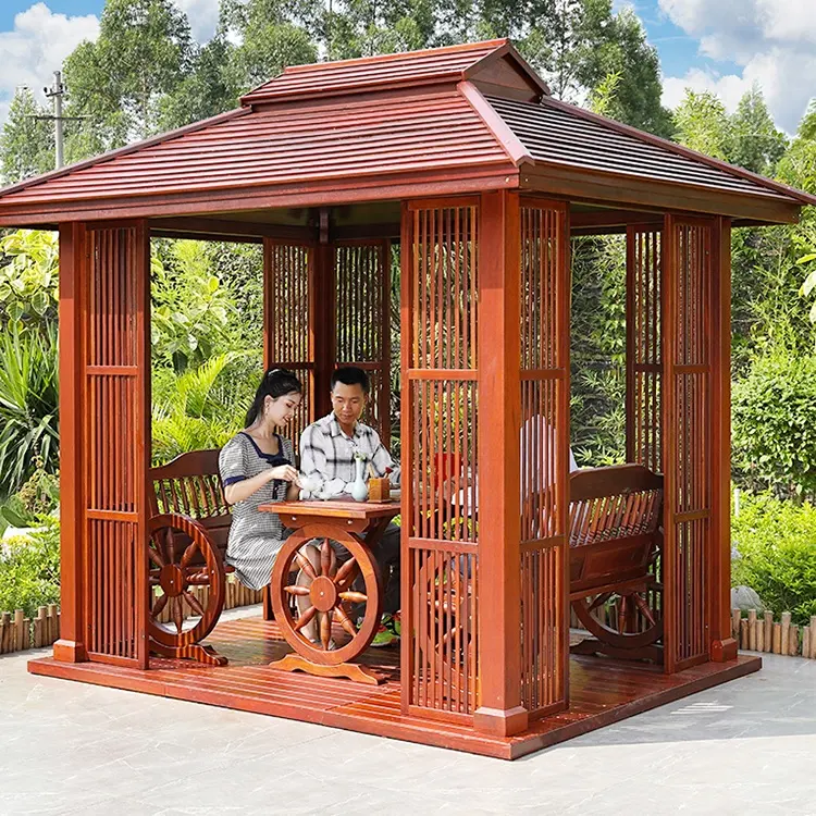 Chinese house patio outdoor pavilion garden wooden gazebo replacement canopy