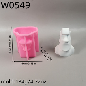 Moules de coulée en résine faits à la main pour bricolage ornements décoratifs Ins Style Silicone Moai statue moules W0549 - Product Image 4