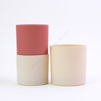 Vente en gros de pots à bougies en verre rouge mat givré de qualité supérieure, personnalisés et luxueux, de 8 oz, 10 oz et 14 oz, avec couvercle et emballage en boîte