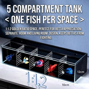 JSD YEE Betta Visbak, 19,69 inch, 2,5 <span class=keywords><strong>gallon</strong></span> ultra helder glazen <span class=keywords><strong>aquarium</strong></span>, WRGB LED verlichting, stille achterfilter, bureau-model - Product Image 3
