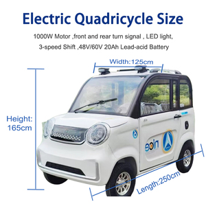 Nhà Máy bán hàng trực tiếp thấp moq điện quadricycle mới nhất bền 1000W 48V/60V 20Ah chì-axit Pin điện quadricycle - Product Image 2