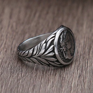 Anillo de Acero Inoxidable con Diseño de Moneda Vintage del Imperio Romano de Julio César, Joyería de Moda para Hombre, Regalo - Product Image 3