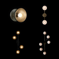 Lámparas de Techo y Apliques de Pared XZ America, Estilo Vintage Retro, Decorativas para Interiores, Diseño Desestructurado Oscuro, Latón Envejecido, LED, 2 Apliques