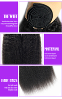 Nouvelle Arrivée - Lots de Tissages de Cheveux Humains Remy Kinky Straight Coarse, Cheveux Vierges Brésiliens Non Traités, Extensions à Double Trame Faite à la Machine