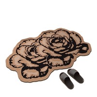 Tapis de salle de bain en boue de diatomée douce, motif papillon et fleur, style luxe léger, antidérapant, anti-chute, absorbant, forme originale, bohème, naturel, rétro