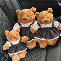 [Uniquement vêtements] Ensemble haut en mousseline à pois et jupe en jean pour poupée en peluche Ourson Barcelone 28/37/46cm, tenue pour petit ours