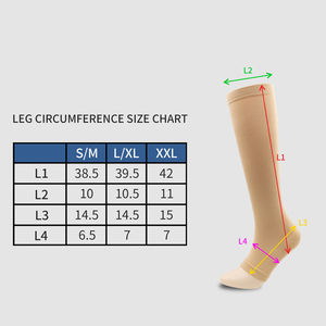 Calcetines de compresión sin dedos con punta abierta unisex para mujeres y hombres 15-20 MmHg manga de compresión de soporte de pantorrilla - Product Image 3