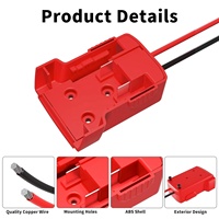 Kit d'adaptateurs Power Wheel pour batterie Mil Waukes 18V avec fil 12AWG pour la robotique, les lampes de travail, les camions RC et les jouets RC