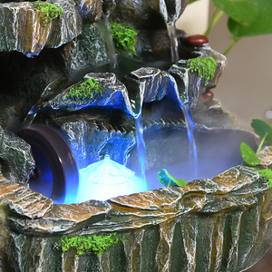 Simulation rocaille résine artisanat rocaille pavillon nouveau Style chinois Feng Shui table <span class=keywords><strong>fontaine</strong></span> d'eau ornements - Product Image 6