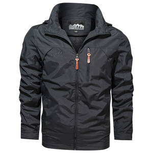 Chaqueta de hombre ligera cortavientos al por mayor con cremallera suave de gran tamaño para hombre - Product Image 5