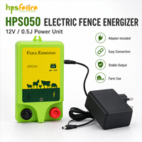 HPSFENCE ODM OEM HPS050 Électrificateur de clôture 12V 0.5J avec adaptateur AC/DC pour systèmes de clôture de pâturages (moutons, chèvres, bovins, chevaux) à usage agricole