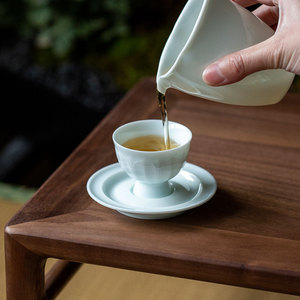 <b>Ceramic</b> Celadon Tea Saucer Round Yingqing Foot <b>Ring</b> Coaster For Kung Fu Tea Set Household Use - Product Image 2