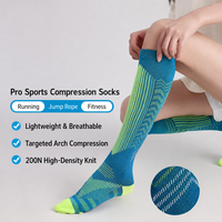 Chaussettes de sport professionnelles respirantes à compression, chaussettes élastiques de soutien du mollet, chaussettes de compression pour la course à pied et la remise en forme