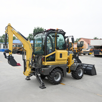 Pengiriman Cepat Backhoe Loader 4x4 Multifungsi Bertenaga Hidrolik Dengan Kabin Untuk Penggalian Parit