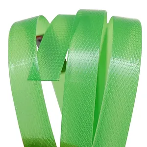 फैक्टरी मूल्य प्लास्टिक पॉलिएस्टर पट्टा पीईटी बैंड दीर्घकाय रोल Green पैकिंग बेल्ट के लिए कार्गो दंड