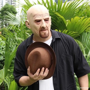 Máscara de Látex Clásica de <span class=keywords><strong>Breaking</strong></span> <span class=keywords><strong>Bad</strong></span>, Máscara de <span class=keywords><strong>Walter</strong></span> White, Máscara de Mr. White Heisenberg, Disfraz de Cosplay para Adultos de Halloween - Product Image 2