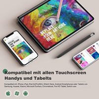 MEEPSS MPS115 Stylet tactile métallique 2-en-1 avec grandes et petites pointes en silicone pour téléphones portables/tablettes compatible iOS/Android/iPad/iPhone