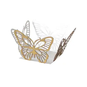 Laser cut butterfly mini paper cupcake wrappers for sweets