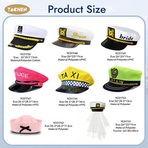 YACHEN Gorra <span class=keywords><strong>de</strong></span> Capitán Unisex, Gorra <span class=keywords><strong>de</strong></span> Marinero, Sombreros <span class=keywords><strong>de</strong></span> Fiesta para Novios, Despedida <span class=keywords><strong>de</strong></span> Soltera, Boda, <span class=keywords><strong>Disfraz</strong></span> <span class=keywords><strong>de</strong></span> Halloween, Cosplay - Product Image 2