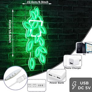 Green Planter Letreros Neon LED dimmable USB powered ambient <b>light</b> store <b>window</b> decoration <b>light</b> street indicator <b>light</b> 5V - Product Image 2