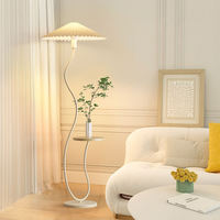 Lámpara de Pie LED de Estilo Nórdico Moderno con Pantalla de Cono de Madera Vintage para Dormitorio y Sala de Estar, Decoración de Lujo