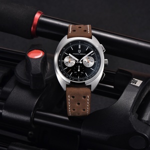 Montre à quartz pour homme PAGANI Design 2024, style rétro de luxe, chronographe sportif 1782, saphir, étanche 10 bars, cuir, acier inoxydable - Product Image 3