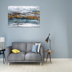 Hecho a mano moderno <span class=keywords><strong>abstracto</strong></span> lienzo imagen <span class=keywords><strong>gris</strong></span> arte pintura sobre lienzo - Product Image 5