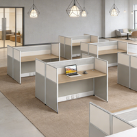 Poste de travail de bureau pour employés, bureaux doubles en forme de croix, cloisons pour quatre/six personnes, caissier, commercial