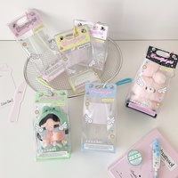 Sac de rangement transparent personnalisé en PVC INS10cm15CM pour poupées de dessin animé, sac de poussette pour étudiants, sac de présentation