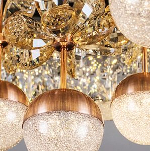 Círculo de techo led luz superficie montada redonda K9 cristal lámpara de techo luz natural blanca - Product Image 5