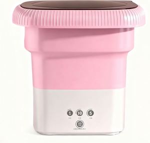 With US Plug Bucket Washing Machine Ultrasonic Single Tub Foldable Bathroom Folding Portable <b>Mini</b> Home & Travel 12 Plastic - Product Image 1