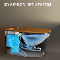 Articles sanitaires de style luxe, conception tangente en diamant, chasse automatique, commode de toilette intelligente, bidet, toilette intelligente en or closestool