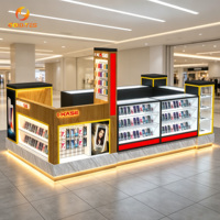 Table de présentation de téléphones portables en bois avec éclairage LED, accessoires pour téléphones, présentoir pour magasin de détail
