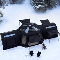 Nouvelle tente gonflable ronde noire imperméable et coupe-vent pour le camping en plein air, vente chaude