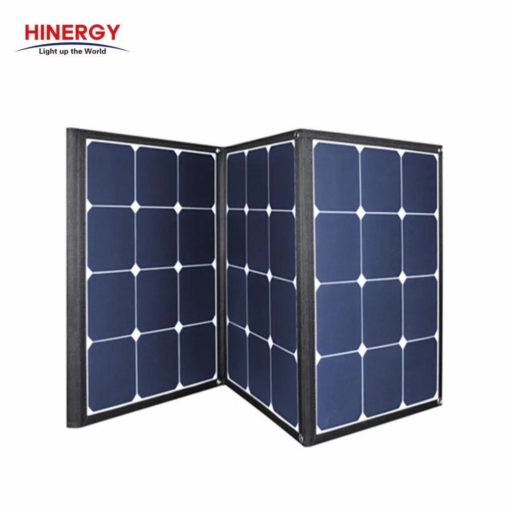 Hinergy pengisi daya Panel surya, luar ruangan berkemah darurat 120W 12V dapat dilipat