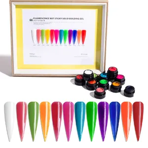 8g Fluorescence High Viscosity No Sticky Customized Logo Private Label Nail Art Extension Solid Build Gel Polish